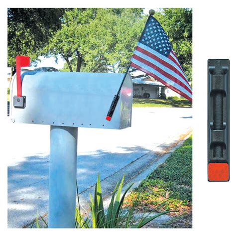 metal mailbox flag brackets|mounted mailbox with flag.